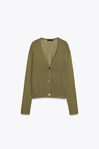 100% COTTON KNIT CARDIGAN