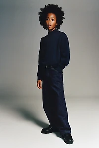 FINE KNIT MOCK NECK SWEATER