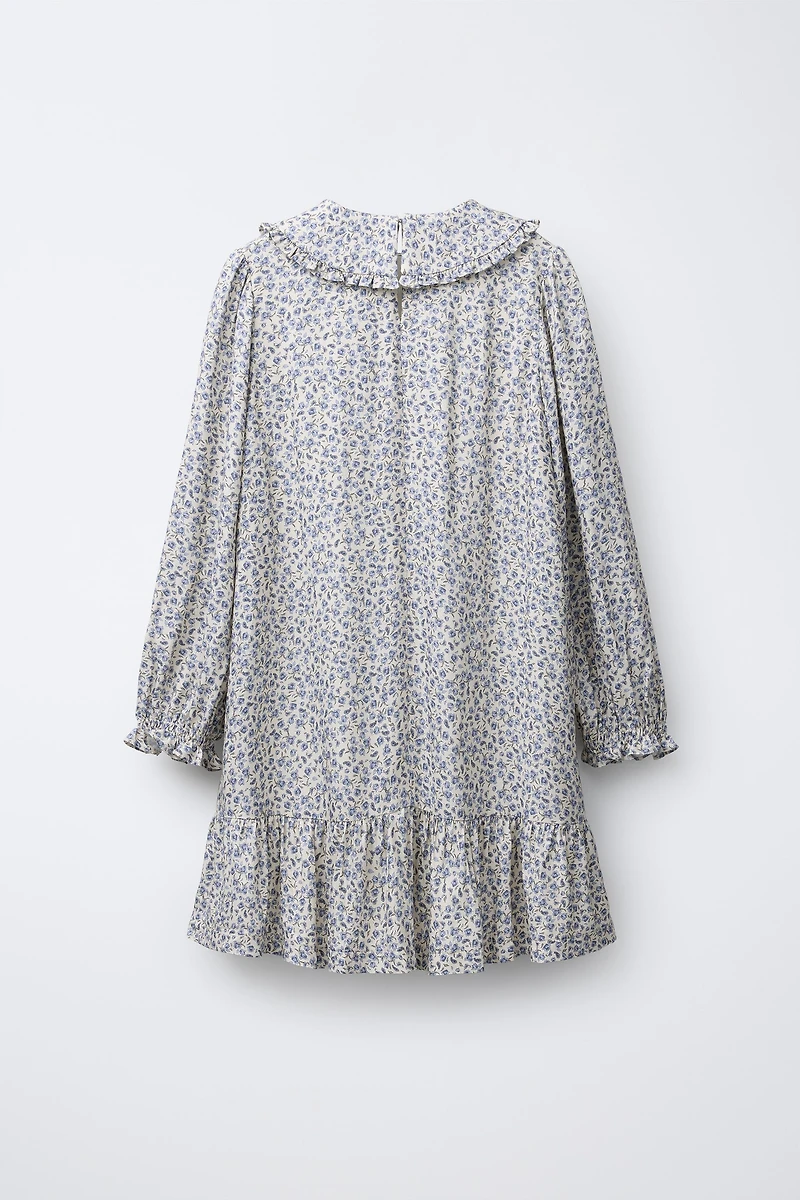 RUFFLED FLORAL DRESS