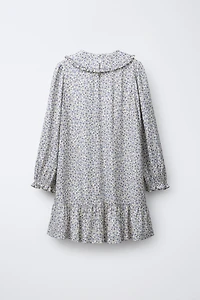 RUFFLED FLORAL DRESS