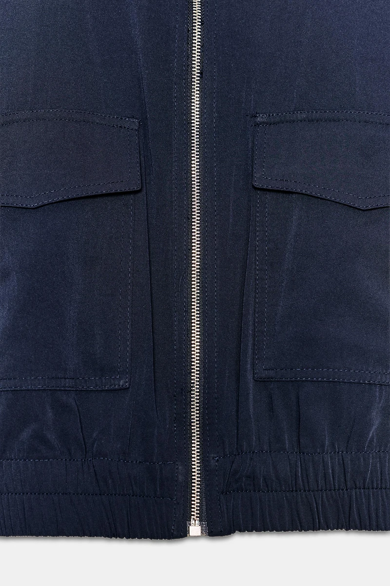BLOUSON COL MONTANT À POCHES RABAT