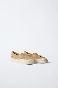 TENNIS OU BASKET FLEURS CUIR