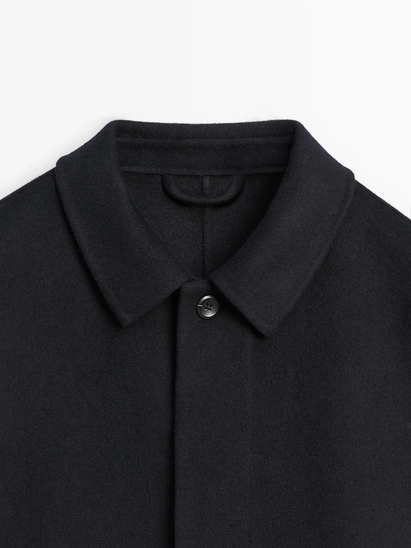 Manteau court laine mélangée