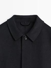 Manteau court laine mélangée