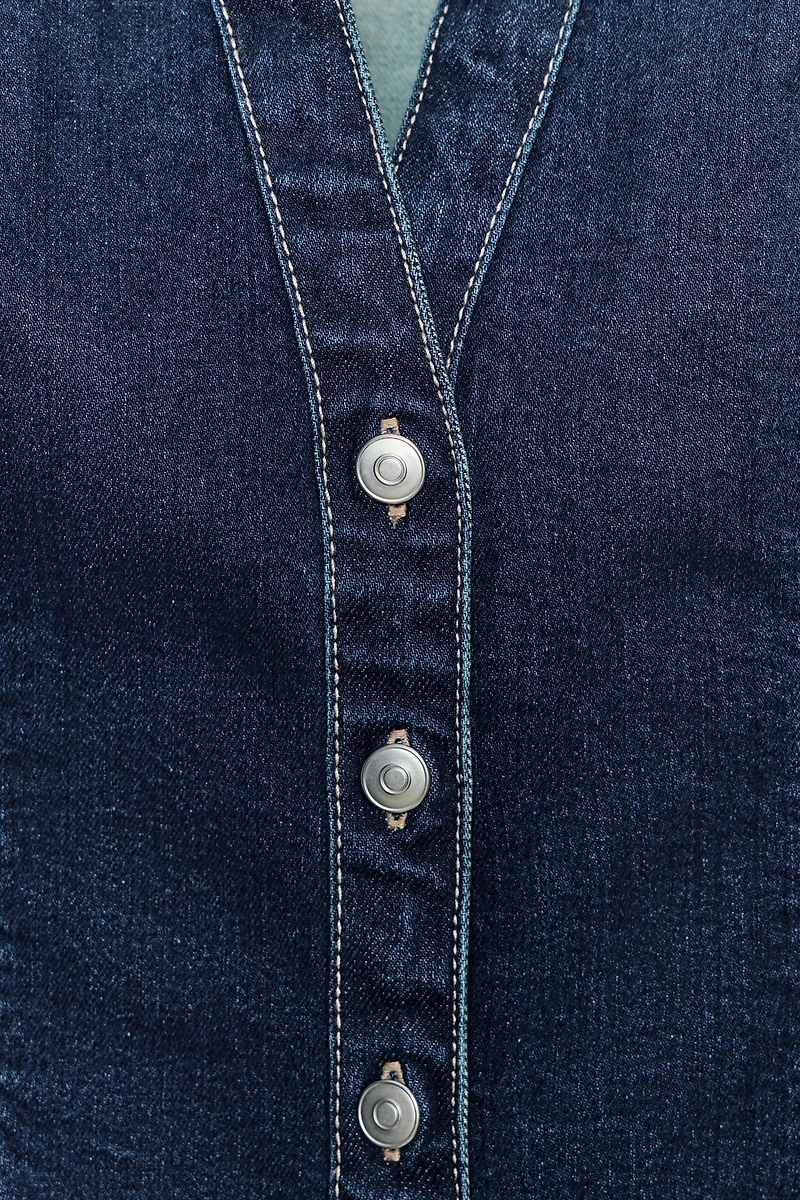 CHEMISE EN DENIM TRF AJUSTÉE