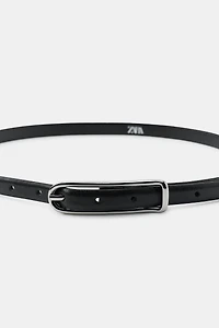 100% LEATHER SKINNY BELT