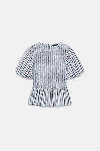 SMOCKED STRIPED TOP