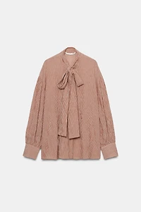 ZW COLLECTION STRIPED TIE SHIRT