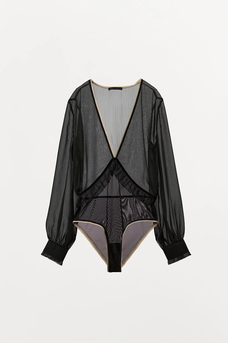 BODY VOLANTS DENTELLE CONTRASTE