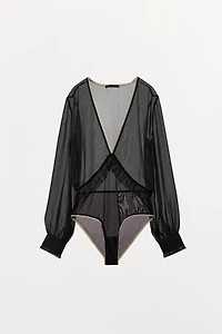 BODY VOLANTS DENTELLE CONTRASTE