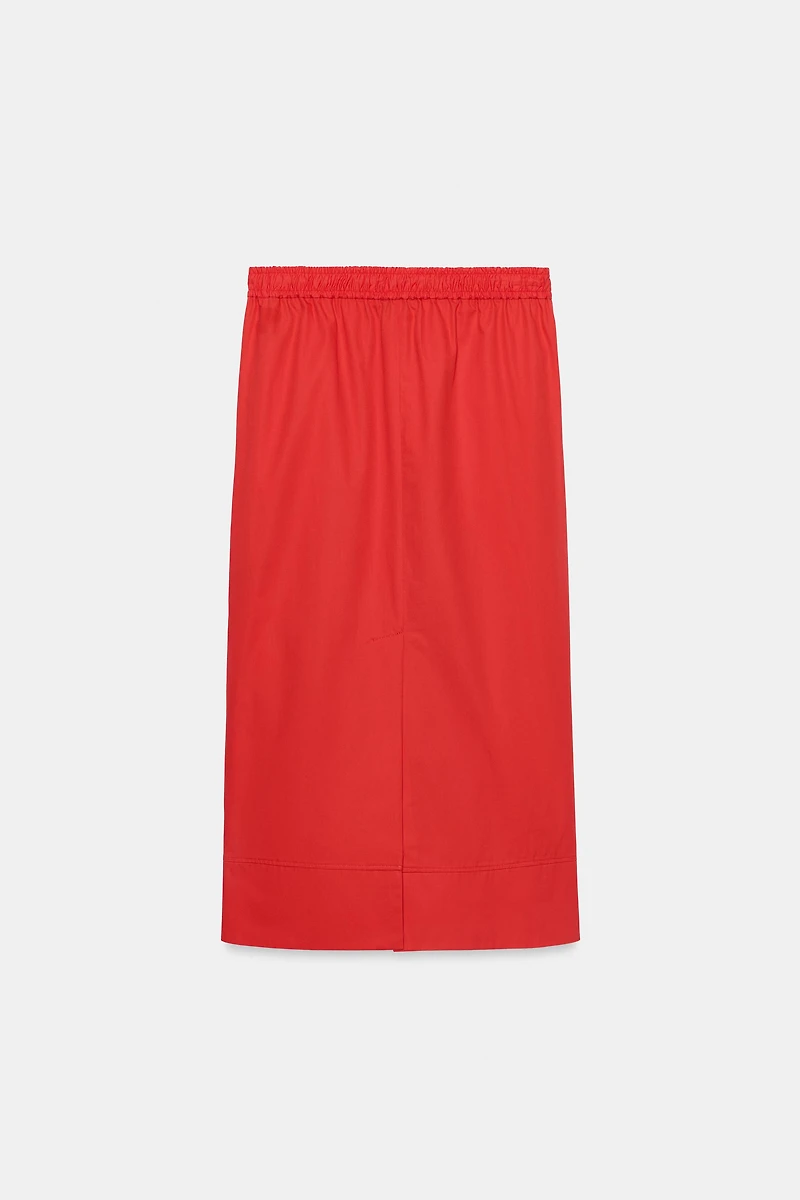 ZW COLLECTION POPLIN MIDI SKIRT