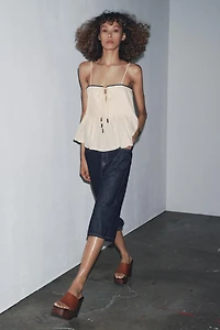 TOP WITH CONTRAST PIPING ZW COLLECTION