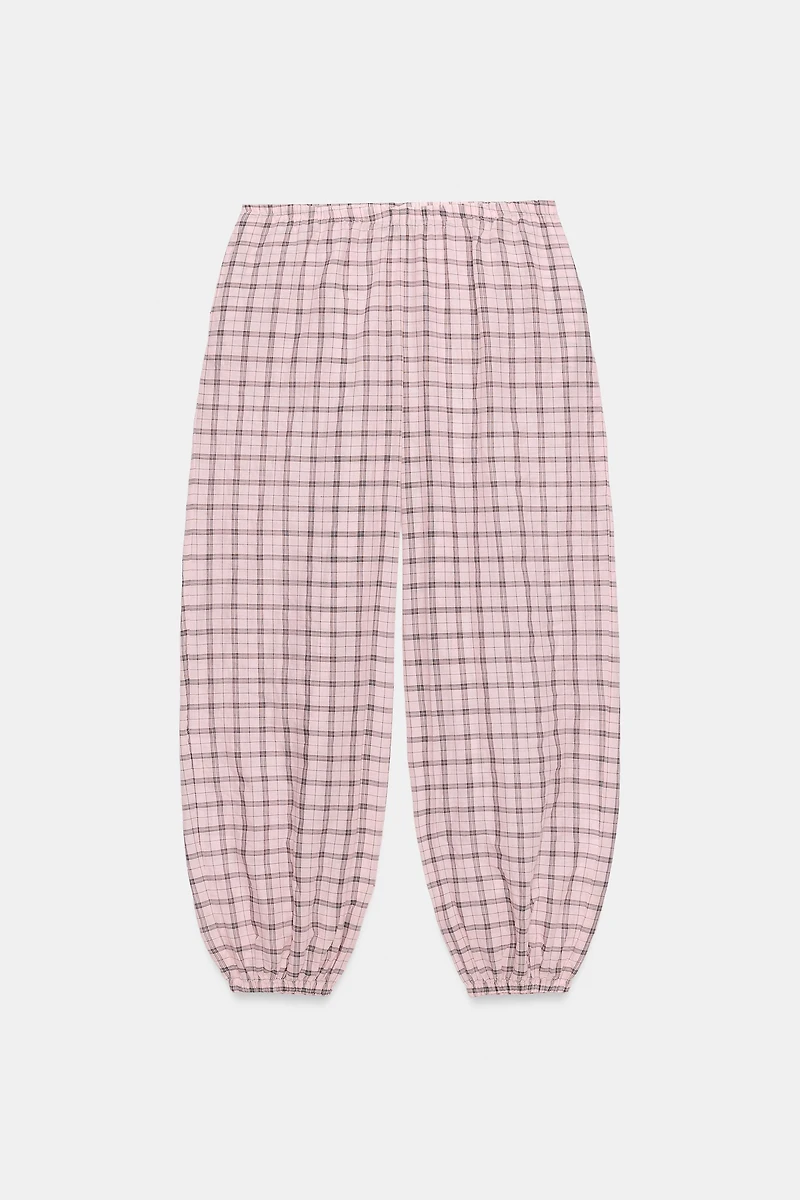 ZW COLLECTION PLAID BALLOON PANTS
