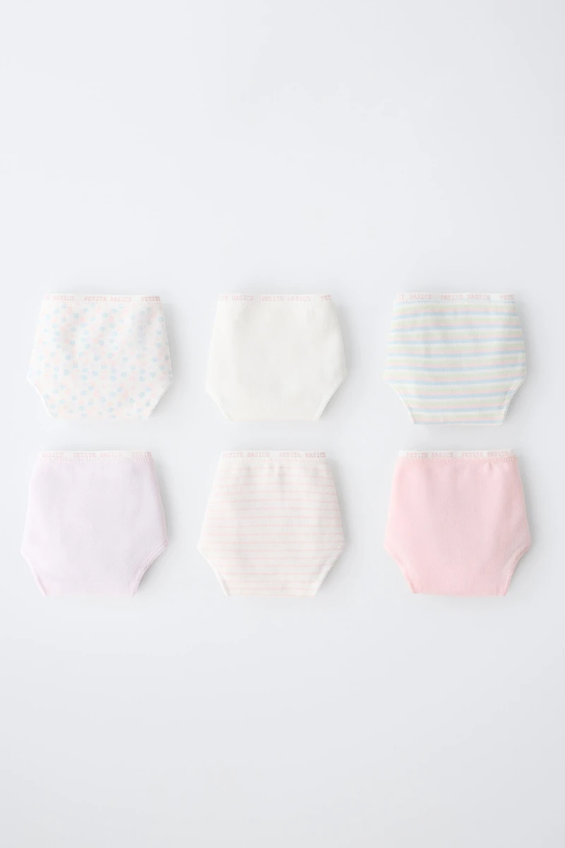 AGES 6-14 / SIX-PACK OF STRIPED & FLORAL UNDERWEAR