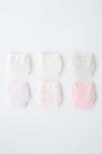 AGES 6-14 / SIX-PACK OF STRIPED & FLORAL UNDERWEAR