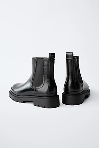 PATENT ANKLE BOOTS