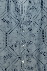 EMBROIDERED EYELET SHIRT