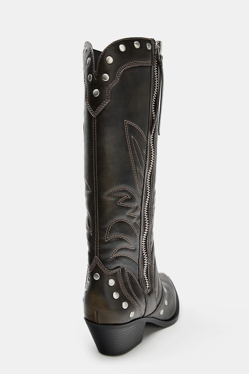 COWBOY STUDDED BOOTS