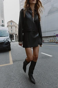 FAUX LEATHER SKORT