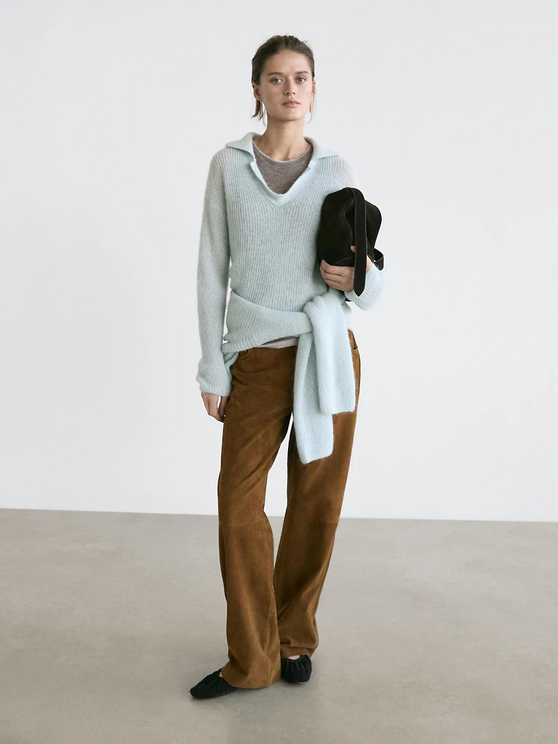 Pull polo alpaga en maille