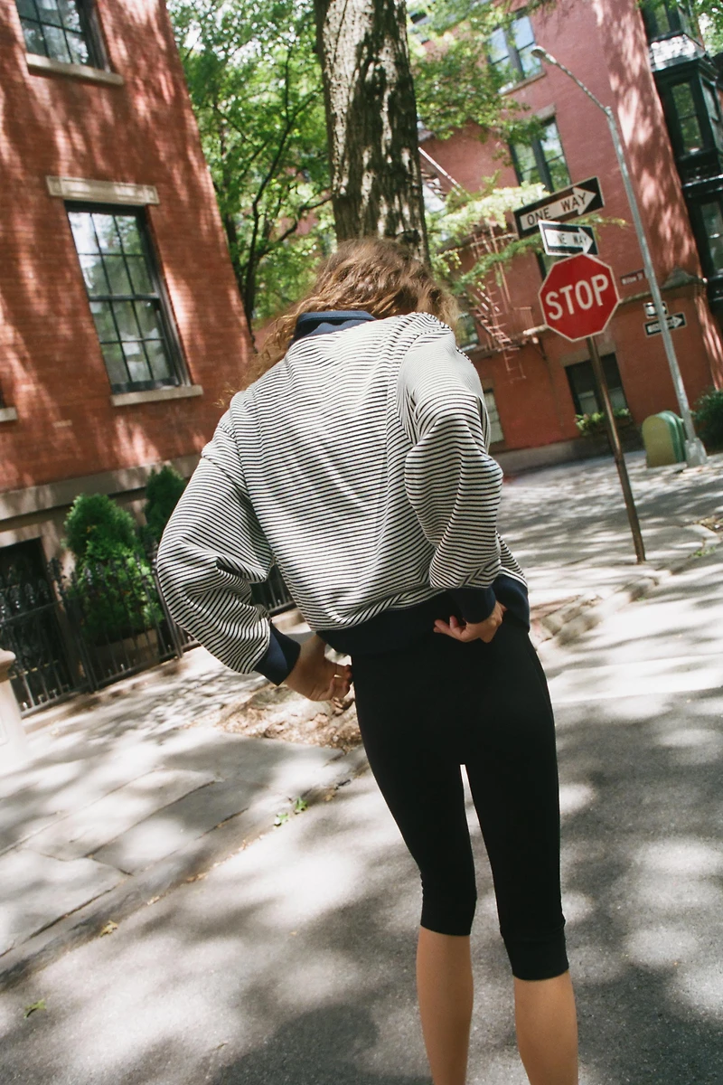 STRIPED ZIP-UP SWEATSHIRT