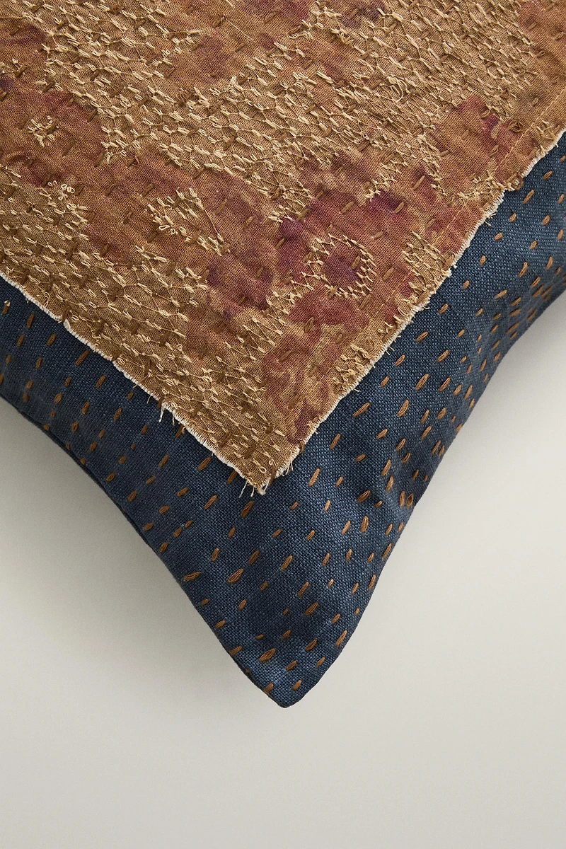 EMBROIDERED THROW PILLOW COVER