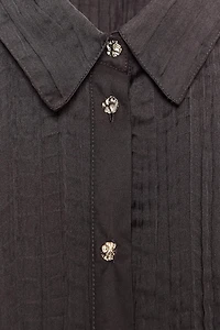 CHEMISE OVERSIZE SATINÉE À EFFET FROISSÉ