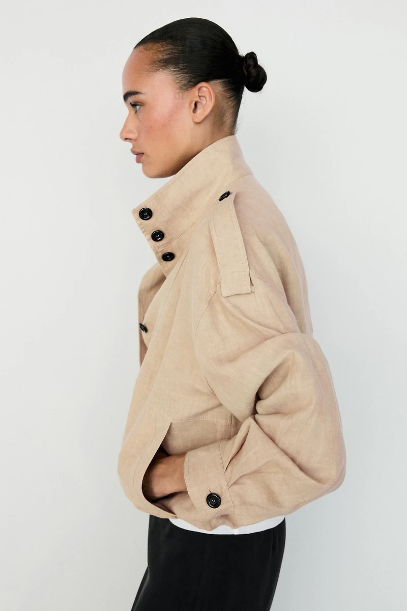 Veste bomber fluide 100 % lin