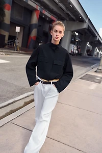 CROPPED HIGH COLLAR JACKET