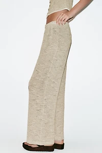 WIDE LEG TEXTURED PANTS
