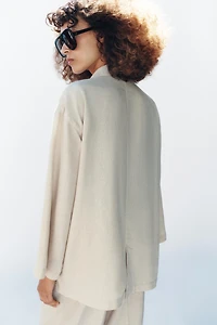 VESTE À BOUTONNAGE CROISÉ AVEC LIN
