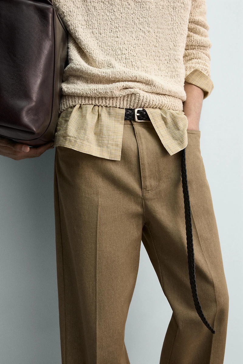 STRAIGHT FIT PANTS WITH BELT LOOPS