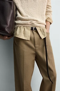 STRAIGHT FIT PANTS WITH BELT LOOPS