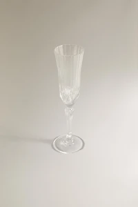 ENGRAVED CRYSTALLINE FLUTE GLASS WITH ENGRAVED GLASS EFFECT