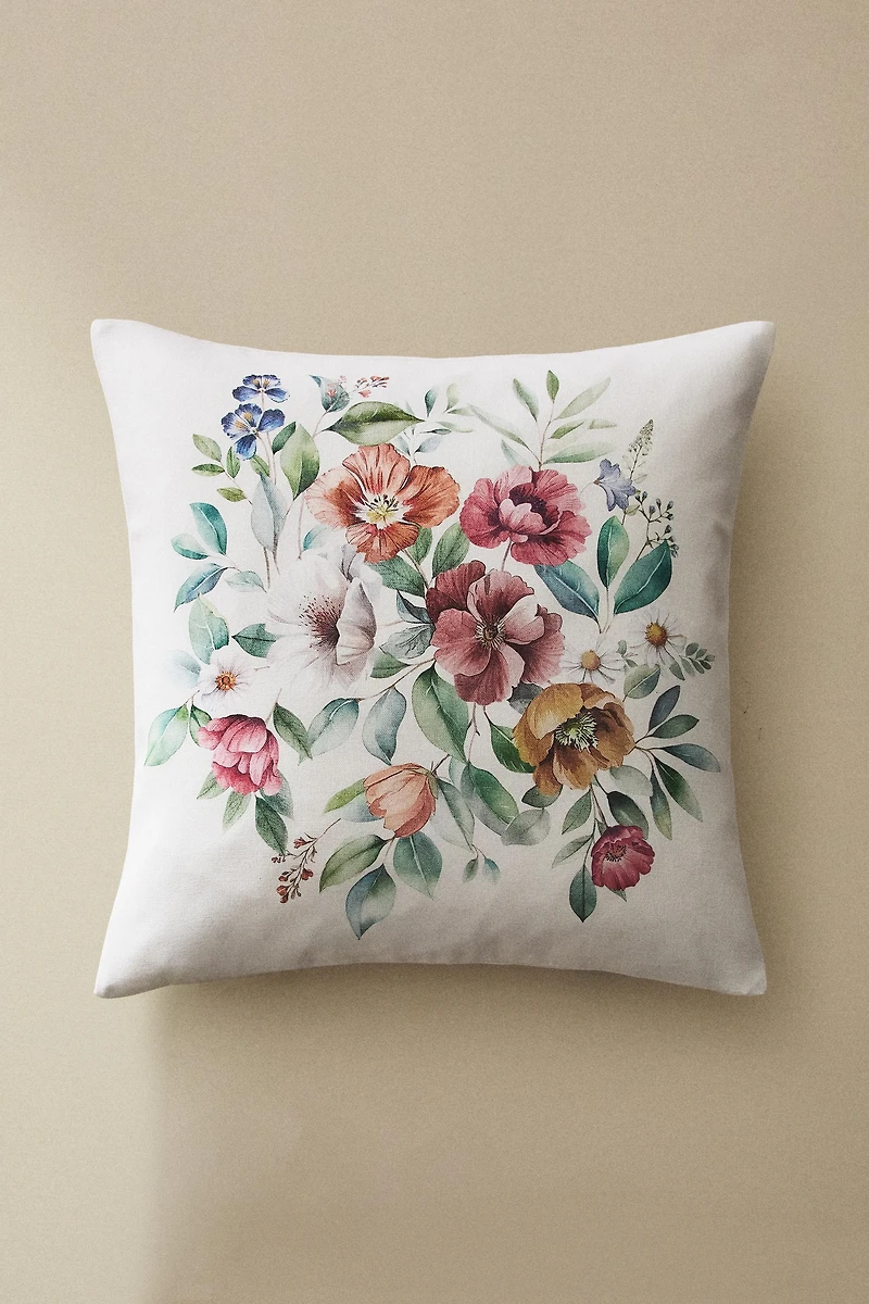 HOUSSE DE COUSSIN FLEURS