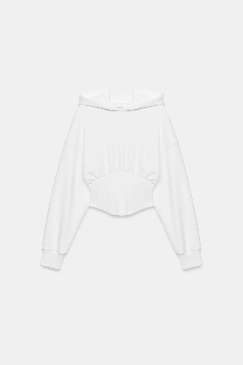 CORSET LACE-UP HOODIE