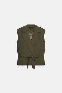 GILET ÉPAULETTES CEINTURE