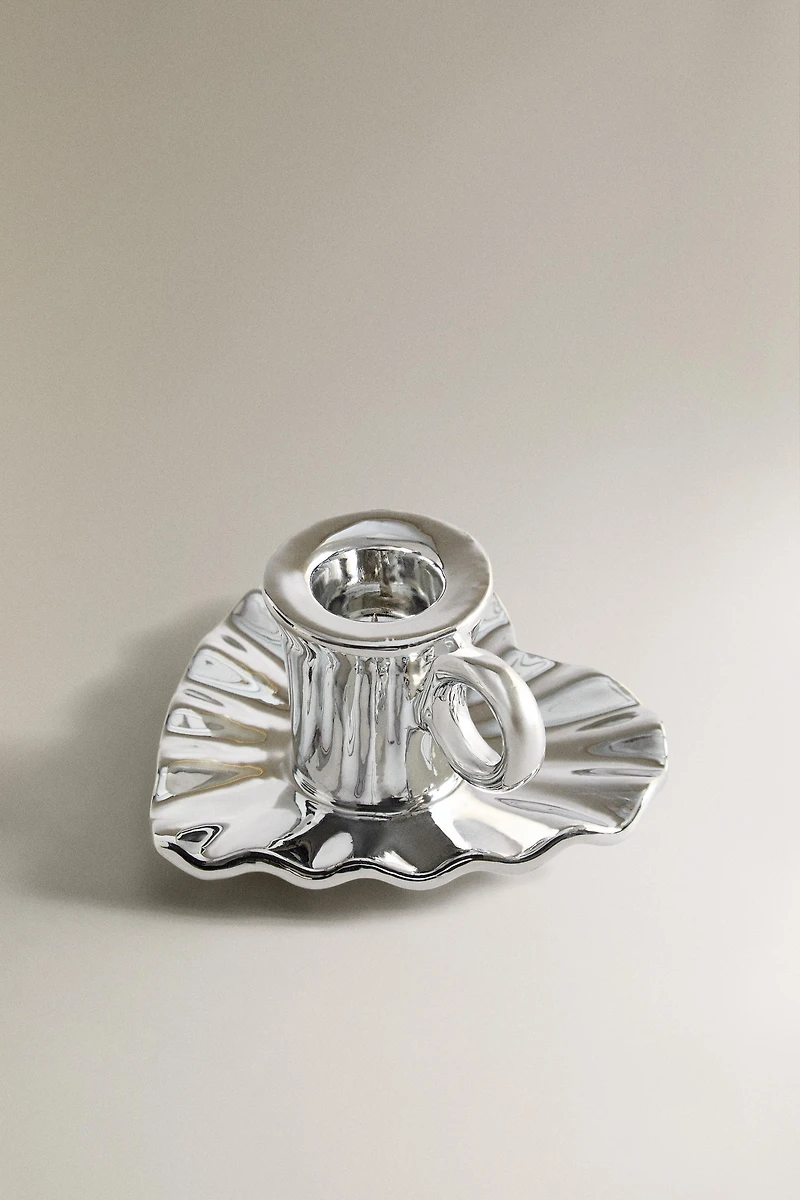 CHRISTMAS HEART PORCELAIN CANDLE STICK