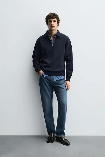 INTERLOCK ZIP POLO SWEATSHIRT