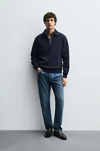 INTERLOCK ZIP POLO SWEATSHIRT