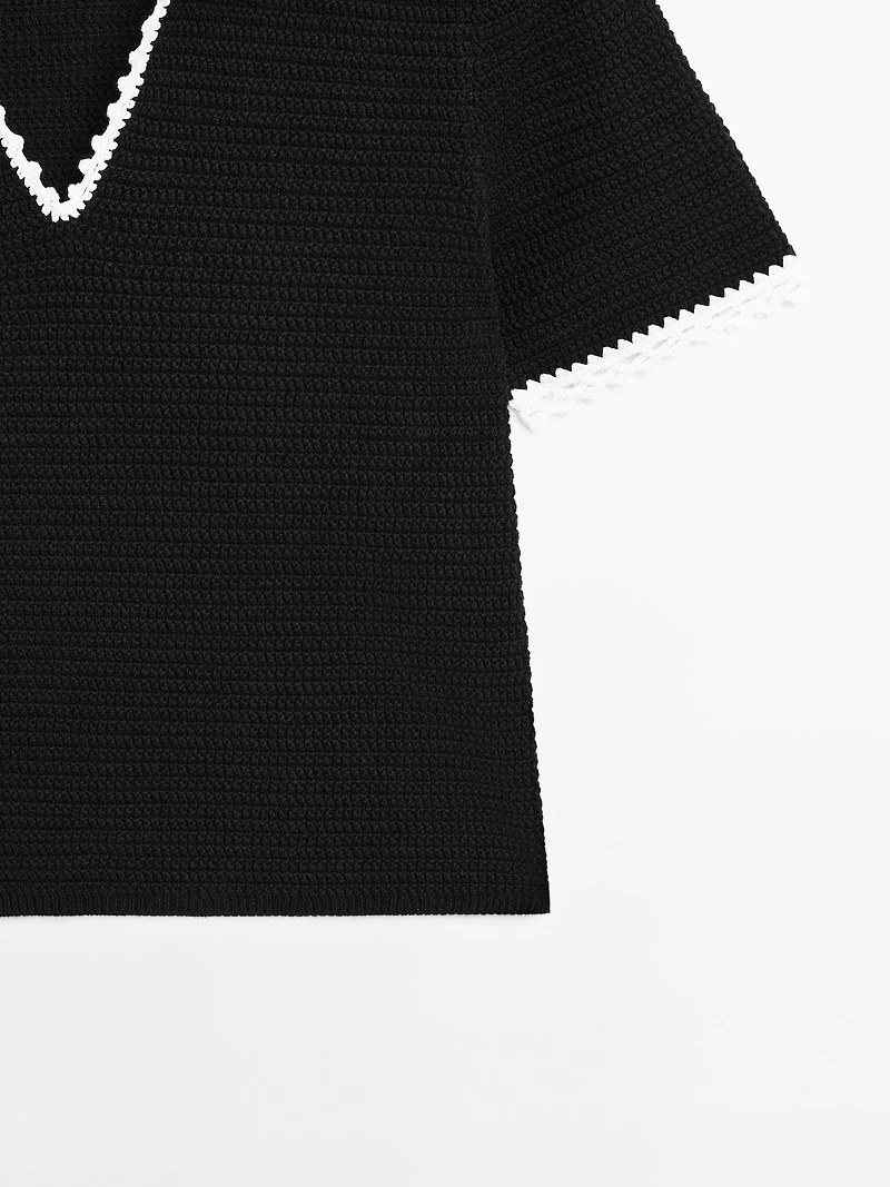 Polo à manches courtes en maille de coton