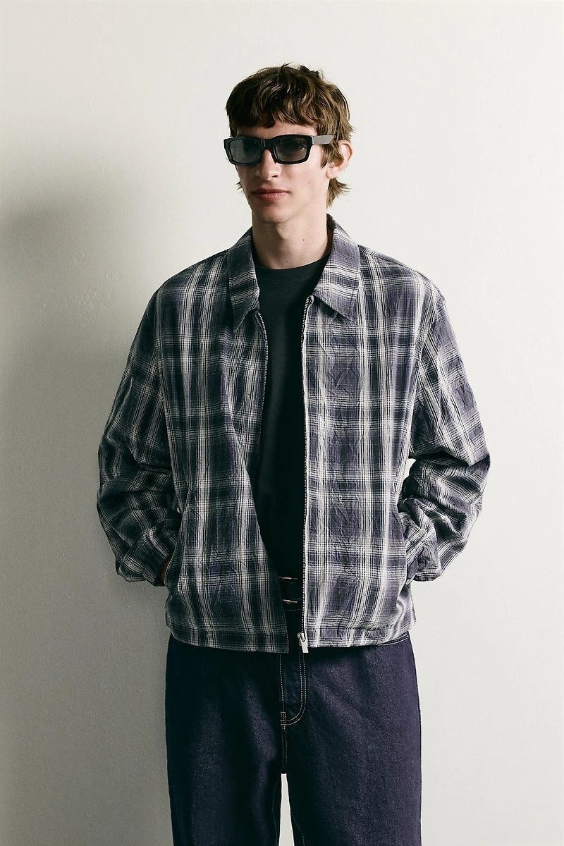 RELAXED FIT PLAID JACKET