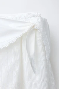 PLEATED MIDI SKIRT WITH SCARF DETAIL