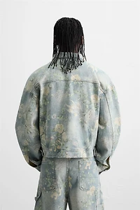 FLORAL PRINT DENIM JACKET