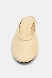 LEATHER SLINGBACK BALLET FLATS