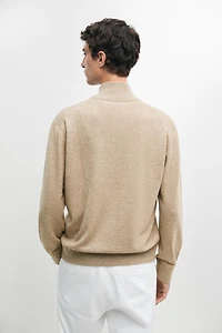 Wool blend cardigan with zip detail