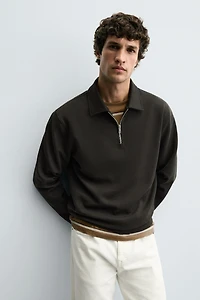INTERLOCK ZIP POLO SWEATSHIRT
