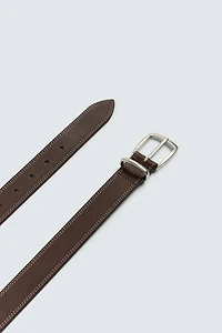 ORIGINS TOPSTITCHED LEATHER BELT
