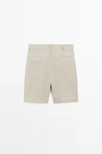 100% linen short Bermuda shorts