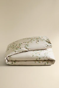 HOUSSE DE COUETTE SATIN IMPRIMÉ FEUILLES